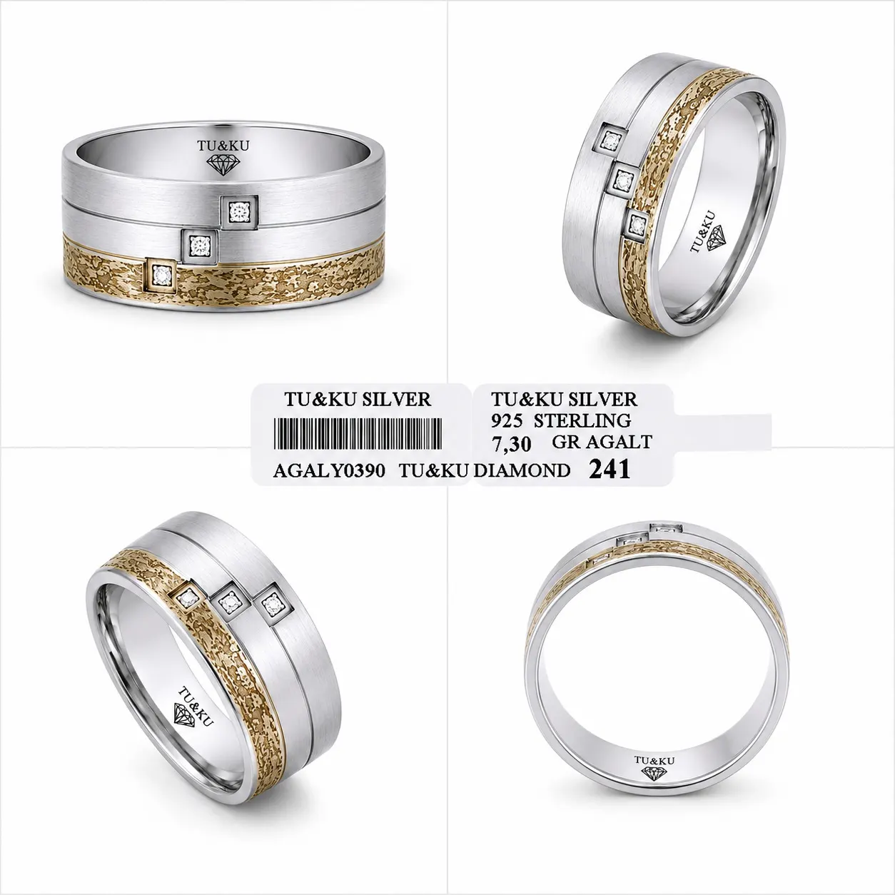 Aşkın Simgesi 0390 Modern çizgiler, güçlü detaylar ve aşkın zarif ışıltısı…  TU&KU SILVER.