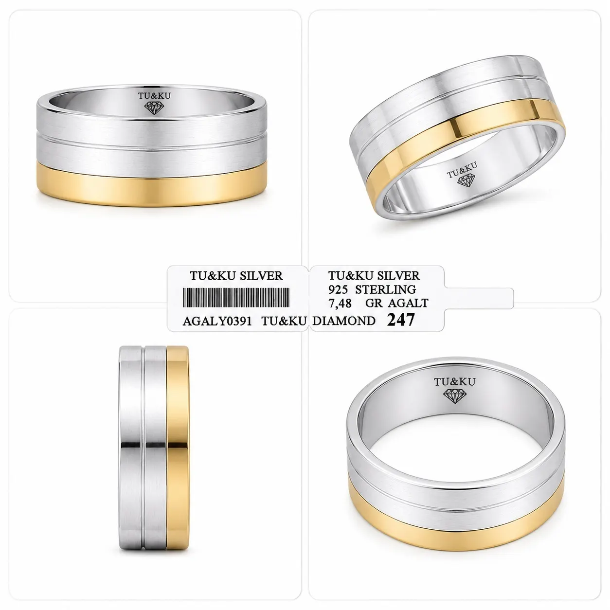 Aşkın Simgesi 0391 Gümüşün zarafeti, altının sıcaklığı… Sade ama güçlü bir aşkın imzası. TU&KU SILVER.