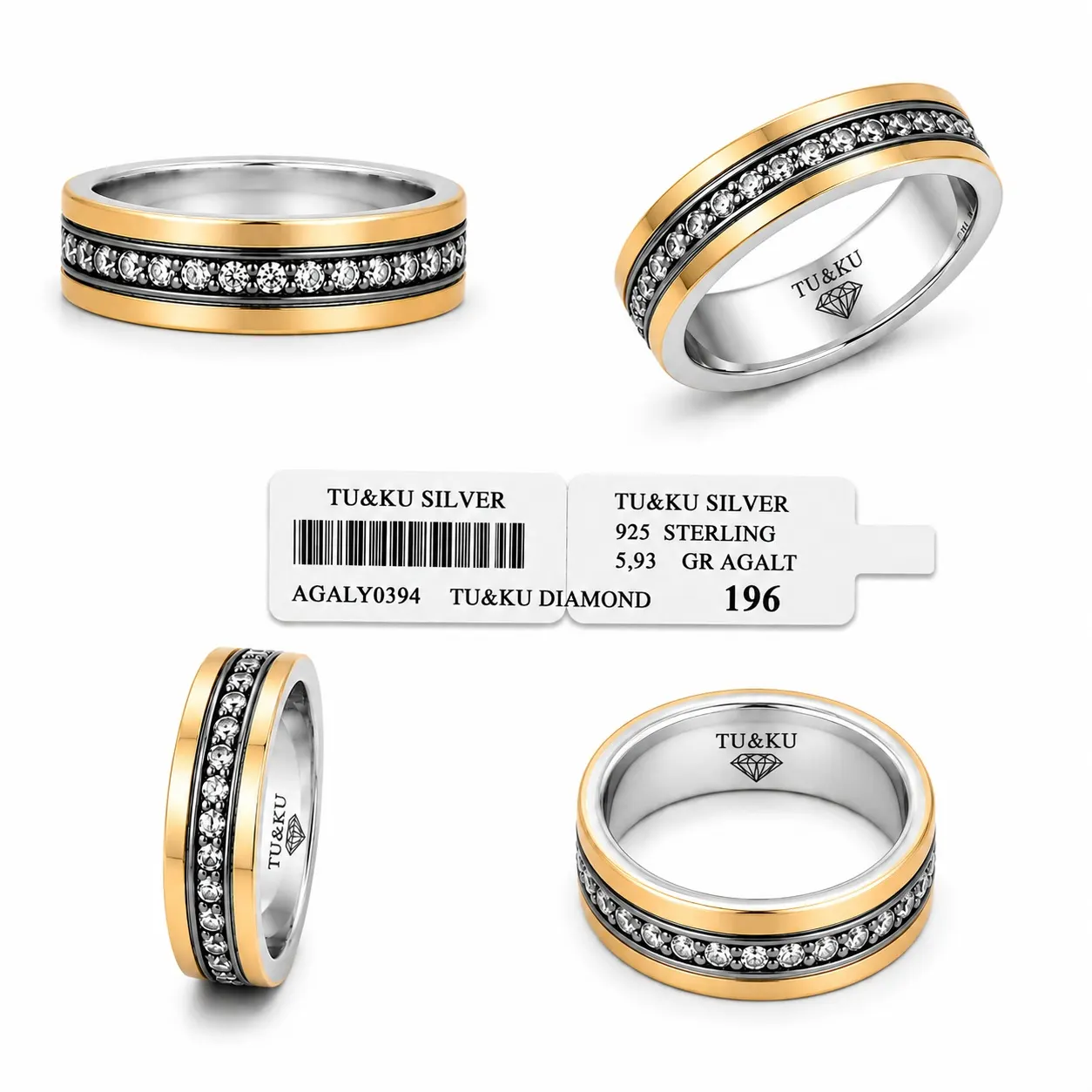 Aşkın Simgesi 0394 Altının sıcaklığı, gümüşün zarafeti ve siyahın güçlü karakteri… Aşkınızı ışıltıyla tamamlayın. TU&KU SILVER.