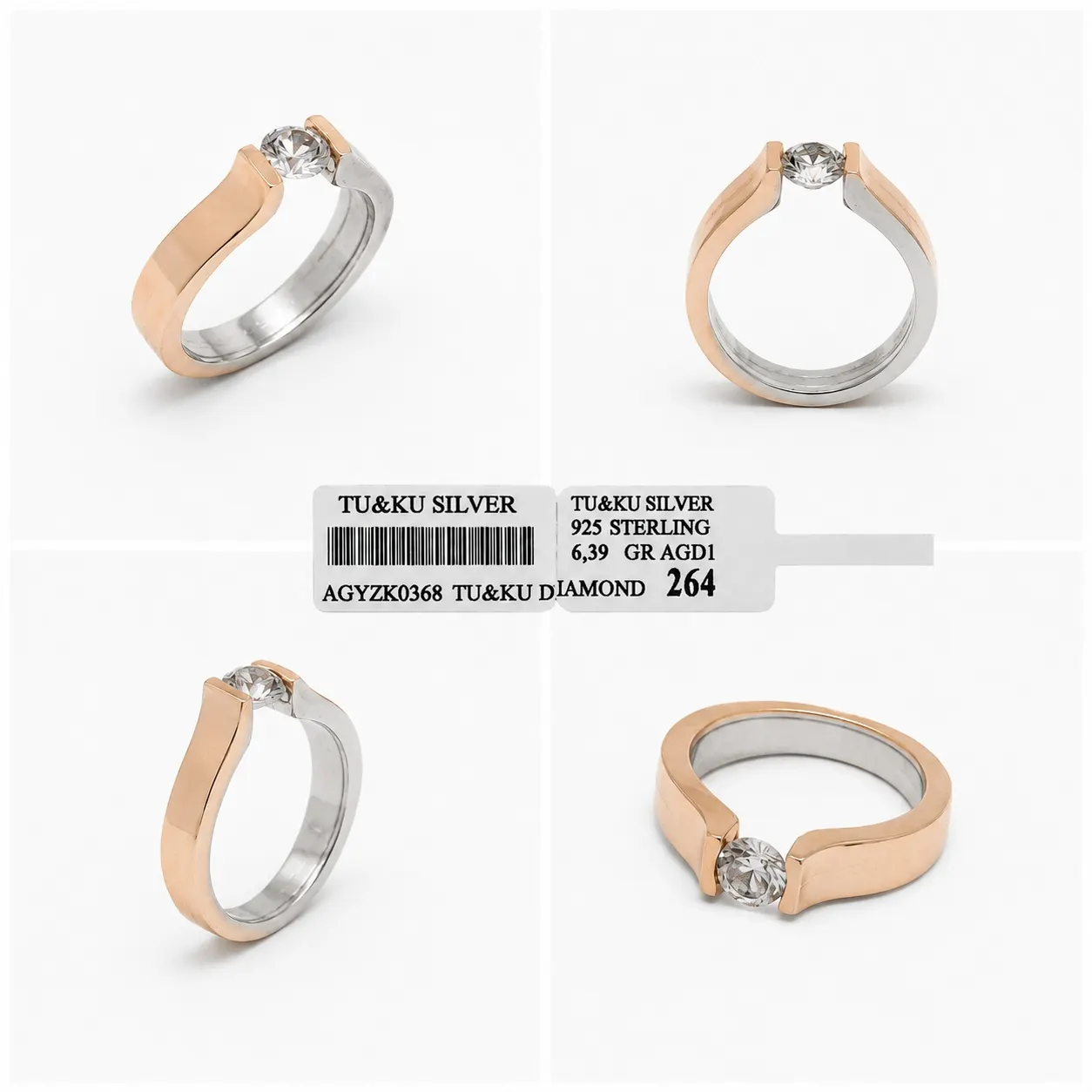 Signed by Tuğba 0368 Gümüşün asaleti, rose tonunun sıcaklığı ve tek bir taşın eşsiz ışıltısı… TU&KU. 💍