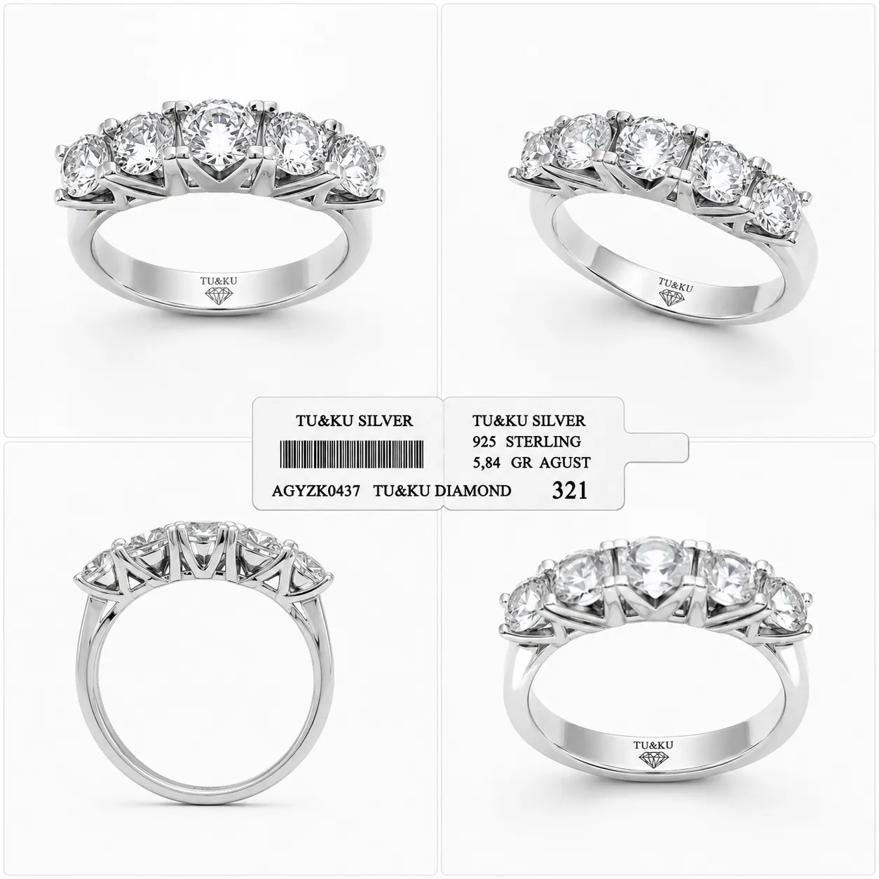 Signed by Tugba 0437 Beş taşın zamansız ışıltısı, TU&KU SILVER’ın zarif tasarımıyla… 