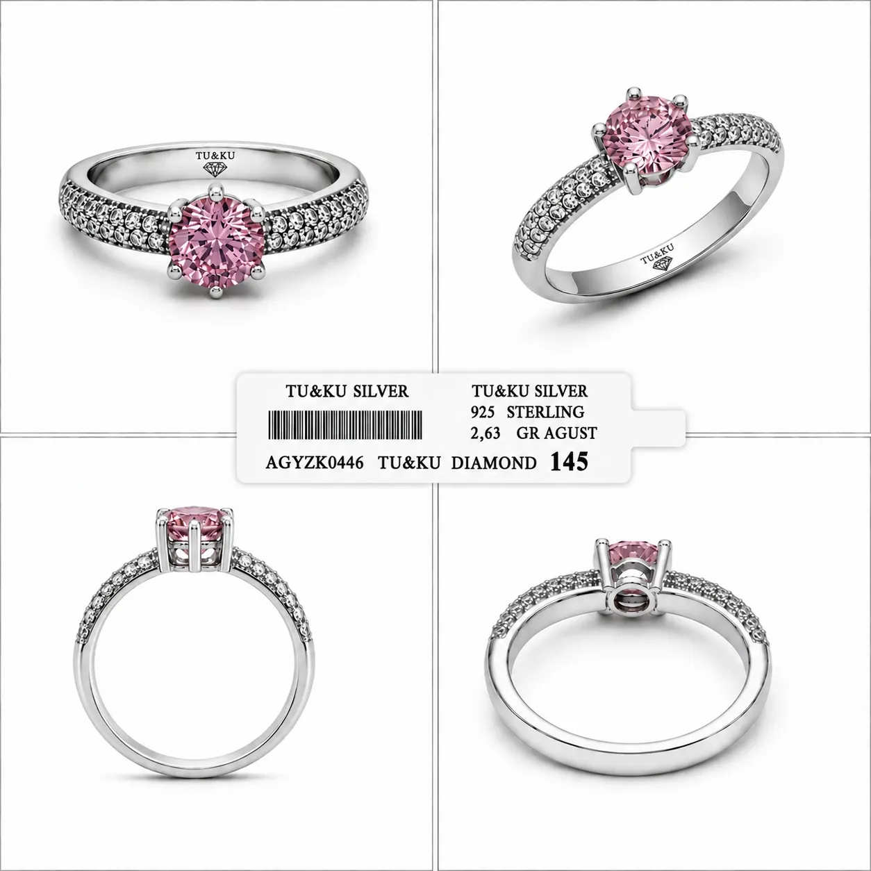 Signed by Tugba 0446 Pembe taşın romantik ışıltısı, TU&KU SILVER’ın zarif tasarımıyla…